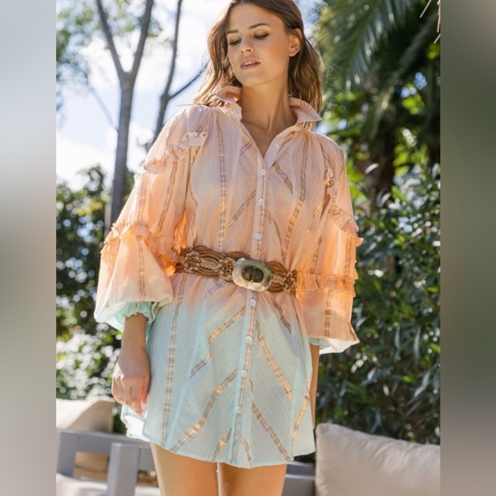 Miss June PARIS Lightweight Button-Front Shirt Dress